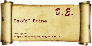 Dakó Edina névjegykártya