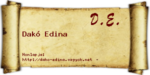 Dakó Edina névjegykártya